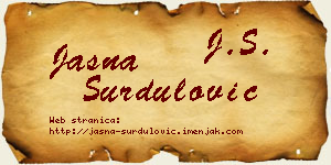 Jasna Surdulović vizit kartica